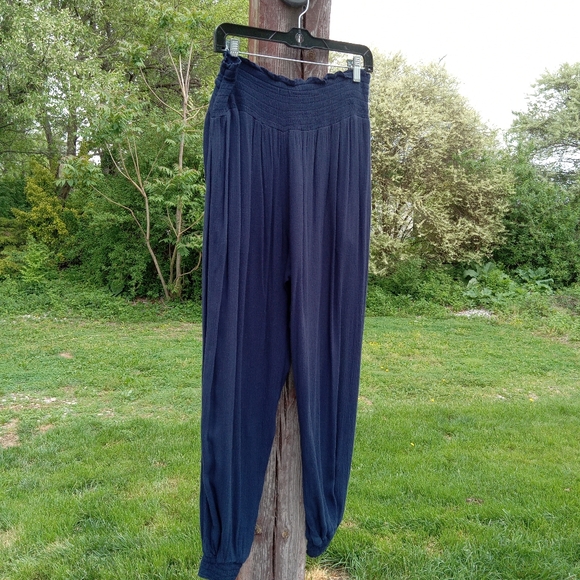 Aerie Navy Sheer  Gauze Casual Pants Medium - Picture 9 of 11